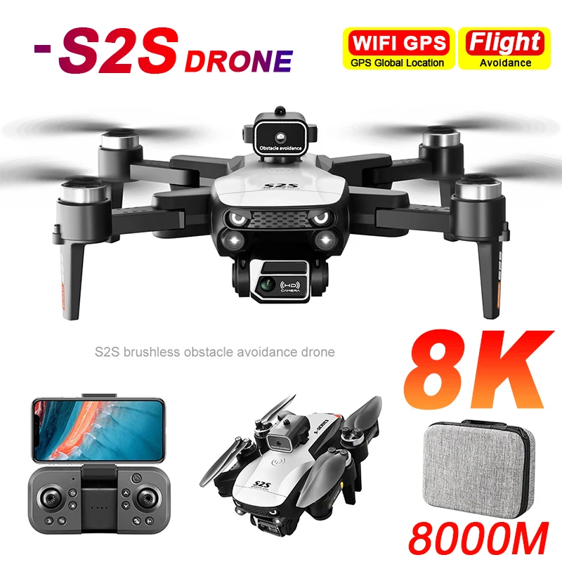 S985a97b75b5546658a40d3c89c4139bfv.webp S2S Mini Drone 4k 8K HD Camera Obstacle Avoidance Aerial Photography Brushless Motor Foldable Rc Quadcopter Kid Toy - Image 1