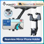 Podofo Rearview Mirror Phone Holder for Car Mount Phone and GPS Holder Universal Rotating Adjustable Telescopic Car Phone Holder