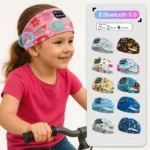 Kids Bluetooth Headphone Music Sport Headband Sleep Mask Wireless Stereo Player Support Handsfree Soft Cute Cartoon Headbands