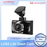 LINGDU LD02 Lite Dash Cam 3inch Screen 4K Front 1080P Rear Camera 5.8Gh WiFi GPS Voice Control 24H Parking Monitor Night Vision
