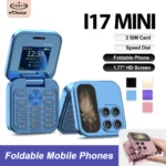 2025 Hot Sale SERVO i17Mini 2G Small Flip Mobile Phone 2 SIM Speed Dial Magic Vioce MP3 Flashlight Mini Fold Cellphone FM Radio