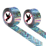 2 Rolls Bird Scare Tape, Double Sided Holographic Flash Reflective Bird Tape, Deterrent Visual Audible Bird Repellent Devices
