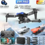 ​Foldable Mini E99Pro RC Helicopter with 5G WiFi FPV 4K Dual HD Camera Height Hold Wide Angle Professional Drone