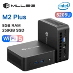 MLLSE M2 Plus Mini PC Intel Celeron 5205U Processor 8GB RAM 256GB ROM WiFi 5 BT4.2 Windows 11 Pro Desktop Computer