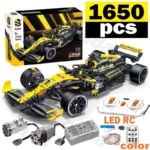 MOC Technical JKC7205 Racing 1:8 Racing Driver 27 Formula Building Block Remote Control Lighting Racing Renault F1 Toy Kids Gift