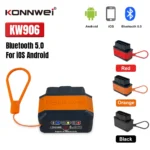 KONNWEI KW906 Bluetooth 5.0 OBD2 Scanners ELM327 V1.5 OBDII Fault Diagnostic Tool for Android/IOS Code Reader