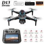 New D13 Drone 4K Professional Three HD Camera with Large Screen 5G WIFI FPV Dron Brushless Optical Flow Hover Folding Quadcopter
