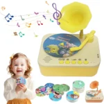 Kids Story Player Gramophone Music Toy with 93 Cards for Early Education Toddler Record Player Phonograph Learning Toys Gifts