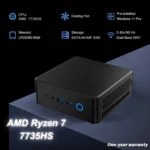 BitPC Ryzen 7 7735HS MINI PC Windows 11 Pro DDR5 4800Mhz NVME SSD PCle 4.0 WIFI6 BT5.0 1000M LAN Desktop Gaming Computer