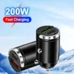 Mini 100W PD QC Pull Ring Fast Charging Car Charger USB C Car Phone Charger Adapter For iPhone Xiaomi Samsung Huawei