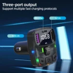 Bluetooth 5.3 FM Transmitter Car Charge Handsfree Charge Radio Modulator MP3 Player with PD15W Super Quick Charge Adapter
