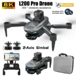 2025 L200 Pro Max GPS Drone 5KM 8K Professional HD Dual Camera 2-Axis Gimbal Obstacle Avoidance Brushless Foldable RC Quadcopter