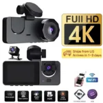 Car DVR 3Channel Dash Cam for Car 4K Video Recorder WIFI APP Dashcam Front and Rear View Camera Night Vision Car Accessories