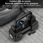 Automatic Digital Display Smart Preset Inflation Tire Inflator with LED Light 12V 150PSI Wire Auto Tire Inflator Pump