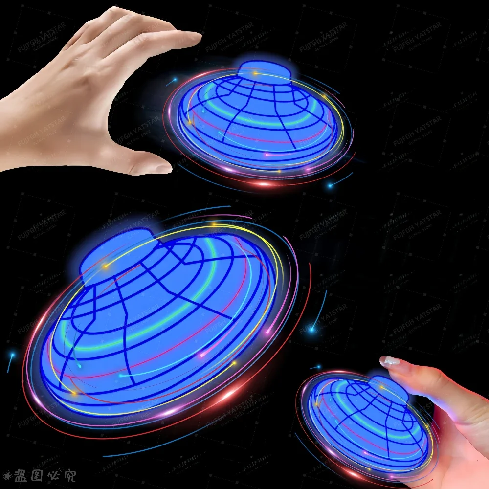 Sd24100b1fa094da2a6d808a750bf01eeB.webp Magic Flying Helicopter Spinner Fingertip Upgrade Flight Gyro Fly orb Hover Ball Mini Dron Aircraft Toys LED Type Toy Kids Gifts - Image 1