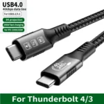 240W USB C to USB C Cable  PD 3.1 40GbpsType-C Fast Charging Cord 4K Video Display Cable for Thunderbolt 3/4 MacBook