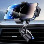 Universal Car Phone Mount with Vent Extension Clip for HandsFree Driving: Never Blocking Design Compatible with iPhone and Andr