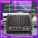 Kingnovy Fanless Mini PC i5-8250U Intel N150 N95 N6005 4417U 4 LAN i226-V 2.5G desktop DDR4 pfSense ESXi Firewall Mini Computer