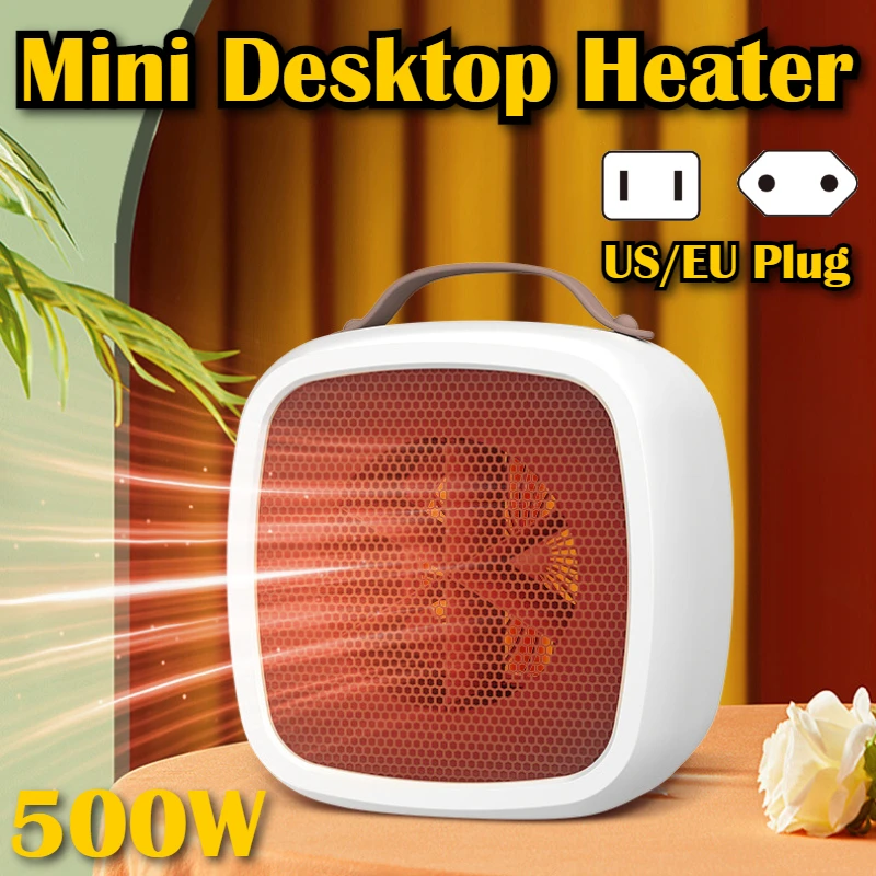 Sf40d32d32c6d46769ad92b0a7b43ba21F.webp Portable Mini Heaters Household Desktop Mutes Fast Heating Warmer Fan 500W PTC-Ceramic Warm Air Heaters for Indoor Office Winter - Image 1