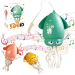 Electric Dancing Squid Toys for Kids Sound and Lights Obstacle Avoidance Crawling Simulation Octopus Baby Funny Interactive Toy
