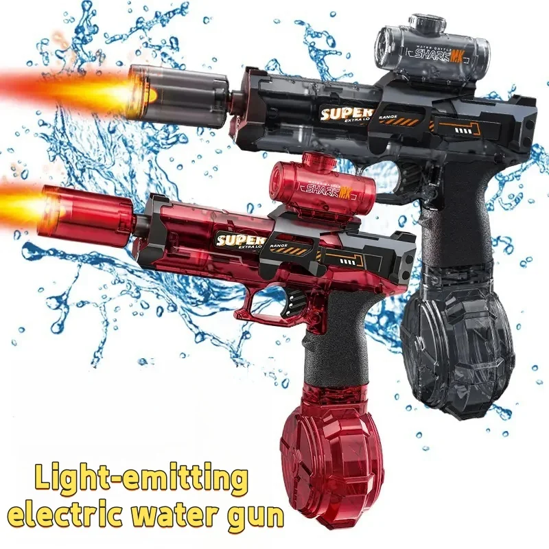 Sa919551903e448c491bb1db6faaa61e3k.webp Led Light Emitting Electric Water Gun Toys Children Automatic Sensor Lights Water Pistol Summer Outdoor Beach Pool Toy for Kids - Image 1